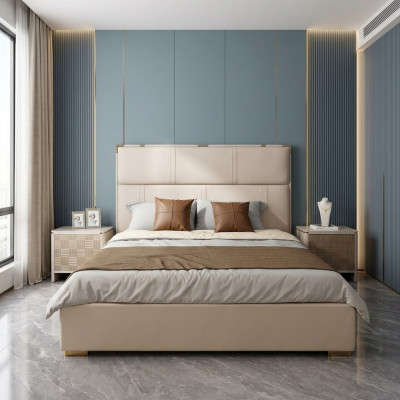 Schlafzimmer Set Bett 2x Nachttisch Design Modern Luxus Betten 3tlg