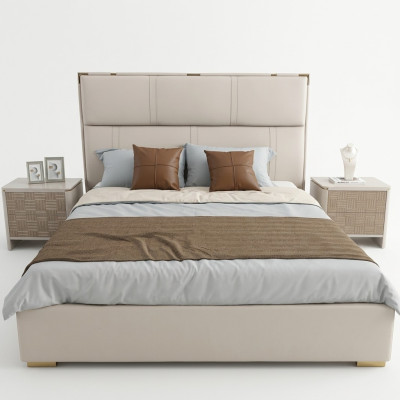 Schlafzimmer Set Bett 2x Nachttisch Design Modern Luxus Betten 3tlg