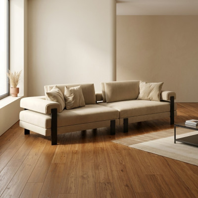 Designová pohovka 2místná Moderní gauč Čalouněný Beige Pohovky Designový gauč Nový
