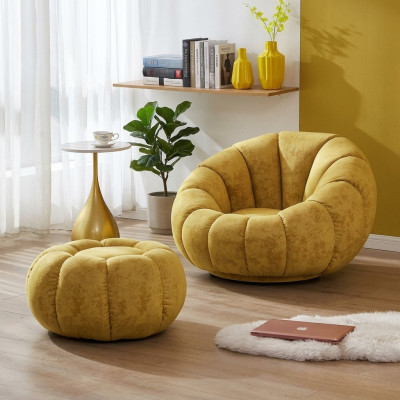 Nábytek Sedadlo Moderní Design Obývací Pokoj Žlutý Luxusní Čalounění Nový
