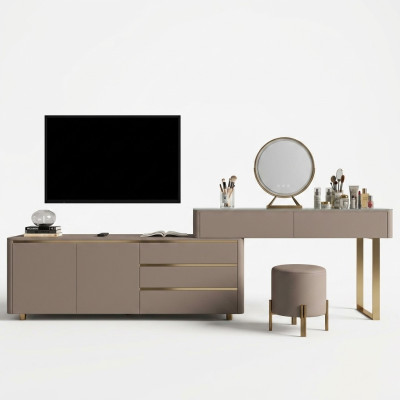 Schminktisch mit RTV Schubladen Spiegel Luxus Konsole Schlafzimmer