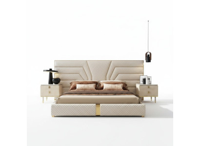 Schlafzimmer Modern Holz Textil Betten Bett Polsterbett Luxus Doppel