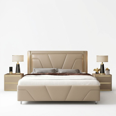 Ložnice postel polštář design nábytek luxus dvojlůžko béžové postele moderní