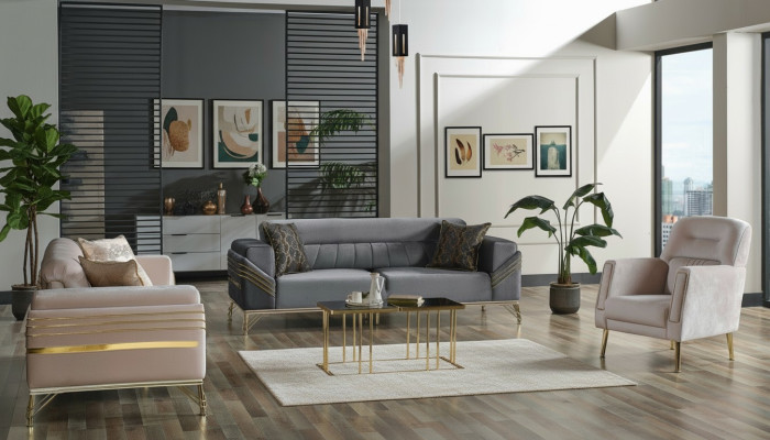 Exkluzivní sada sedací soupravy 3+3+1 3dílná 2x sofa křeslo Relax Luxusní sada