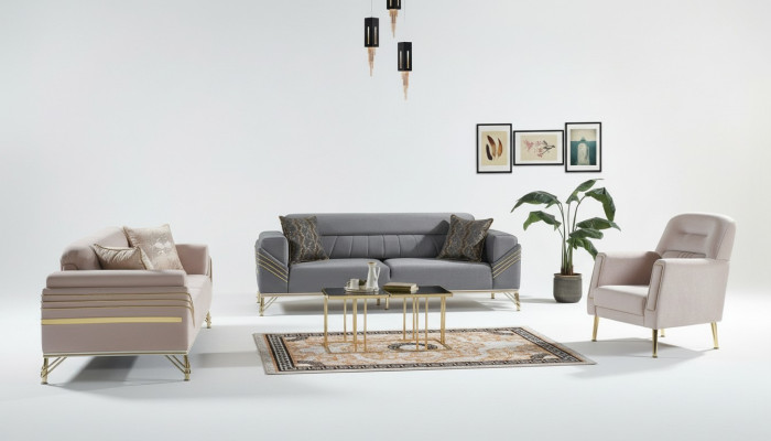 Exkluzivní sada sedací soupravy 3+3+1 3dílná 2x sofa křeslo Relax Luxusní sada