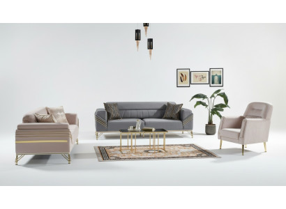 Exkluzivní sada sedací soupravy 3+3+1 3dílná 2x sofa křeslo Relax Luxusní sada