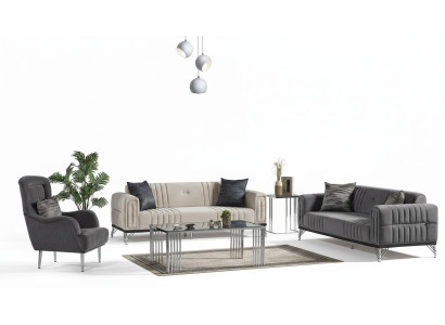 Sofa garnitura 3+3+1 posed Textil Moderní Kompletní křeslo Pohovka 3M luxus Nový