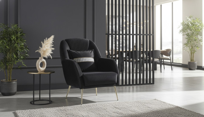 Elegantes Sofa Sessel Sofagarnitur Schwarz Relax 2tlg Wohnzimmer Möbel