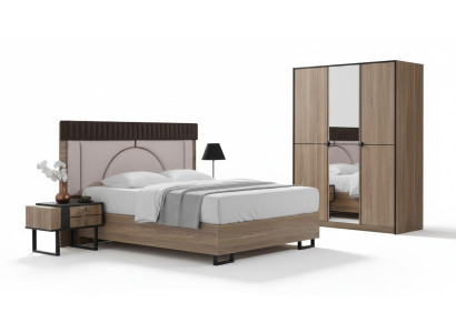 Schlafzimmer Set Luxus Komplettes Bett +2x Nachttische 3tlg. Modern Set Neu