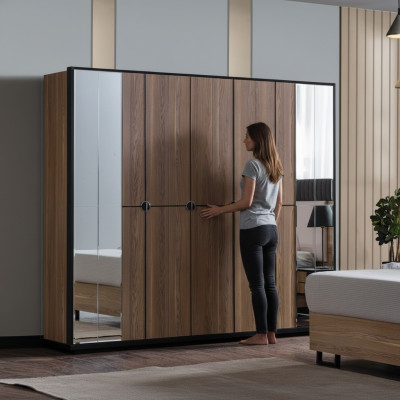 Šatní skříň Šatní skříně Skříň Design Dřevo 246 cm Moderní Nábytek Nový