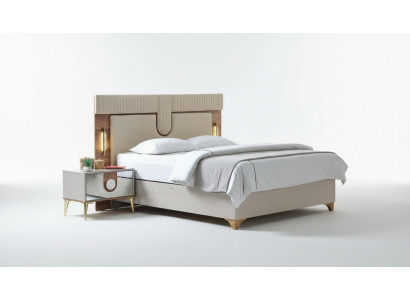Luxus Schlafzimmer Set Bett + 2x Nachttische Holz Komplettes Neu Modern