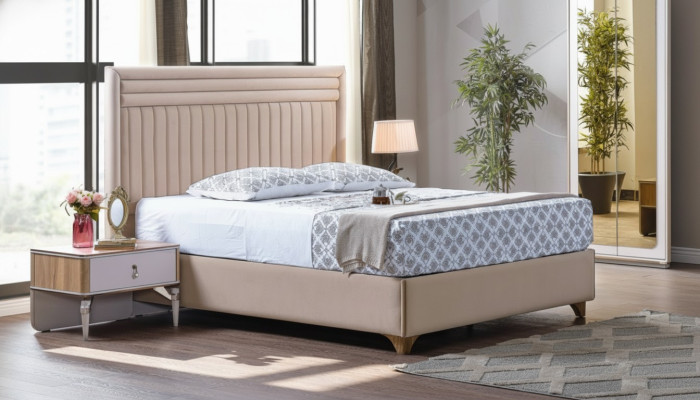 Modern Schlafzimmer Set Bett + 2x Nachttische Design Möbel 3 tlg. Neu EU