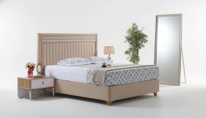 Modern Schlafzimmer Set Bett + 2x Nachttische Design Möbel 3 tlg. Neu EU
