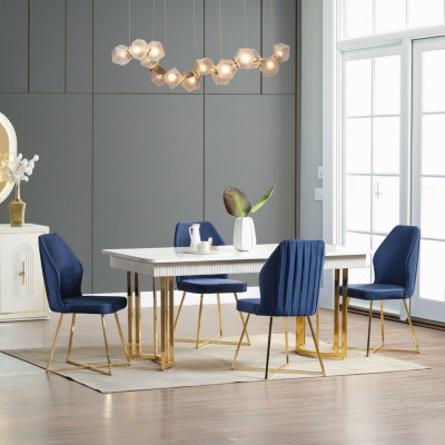 Esszimmer Set Luxus 6x Stühle+Esstisch Essgruppe Garnitur Lehnstühle Modern