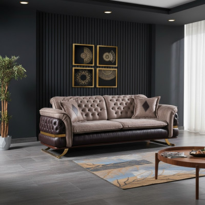 Třímístná designová pohovka 3místná textilní pohovka Chesterfield Sofa 3místná látková nová
