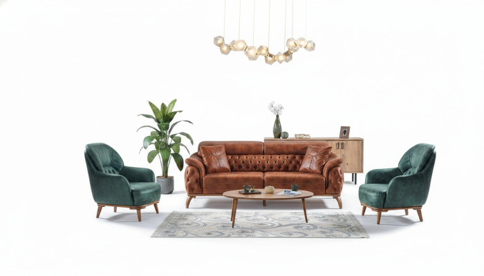 Klasická sedací souprava 3+3+1 Chesterfield Relax křeslo Nábytek Sofa