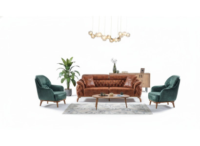 Klasická sedací souprava 3+3+1 Chesterfield Relax křeslo Nábytek Sofa