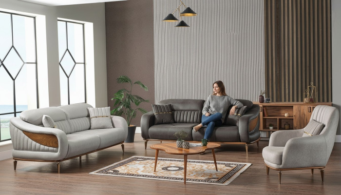 Sofagarnitur 3+3+1 Sitzer Modern Relax Sessel Modern Stil 3tlg Luxus Wohnzimmer Neu