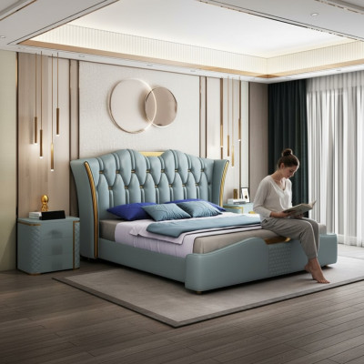 Postel Postele Dvojitá Hotel Luxusný Nerez Ocel Moderní Designérská Ložnice