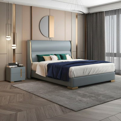Postele Dvojlůžkový pokoj Dřevo 180x200cm Lůžkové rámy Polstr Design Luxus