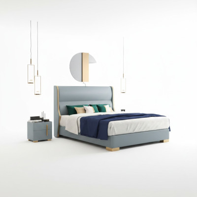 Postele Dvojlůžkový pokoj Dřevo 180x200cm Lůžkové rámy Polstr Design Luxus