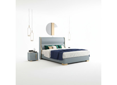 Postele Dvojlůžkový pokoj Dřevo 180x200cm Lůžkové rámy Polstr Design Luxus