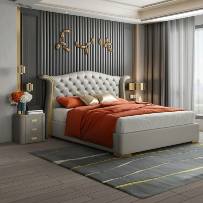Chesterfield Doppel Bett Schlafzimmer Polster Luxus Betten 180x200cm