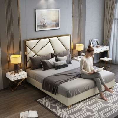 Bett Polster Design Luxus Doppel Hotel Betten Schlaf Zimmer 180x200cm