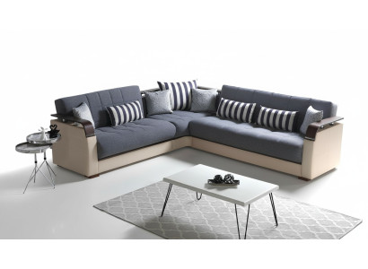 Grau Wohnzimmer Ecksofa L-Form Modern Luxus Sofa Corner Sofa Eckgarnitur