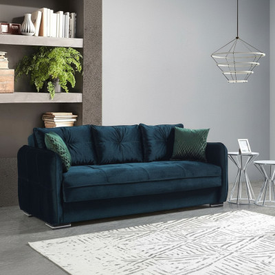 Obývací pokoj Pohovka 3místná Design Styl Nábytek Relax Pohovka 3místná Moderní Pohovky Modrá Nová