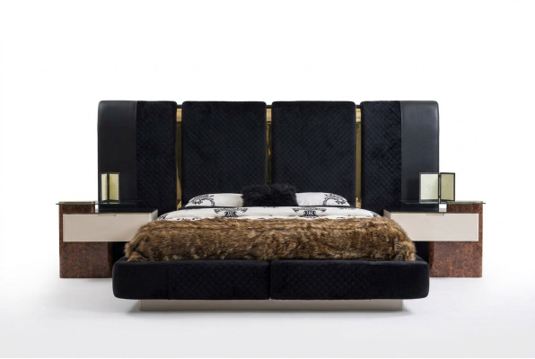 Modern Schlafzimmer Set Bett 2x Nachttische Design Möbel 3 tlg