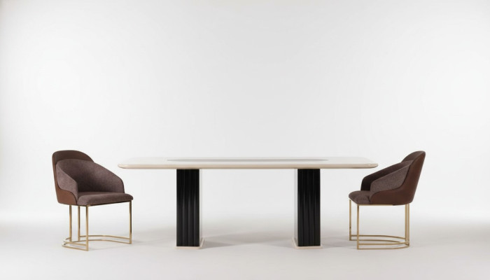 Jídelní stůl Set Luxus 4x židle + jídelní stůl s nábytkem Lehnstühle Moderní