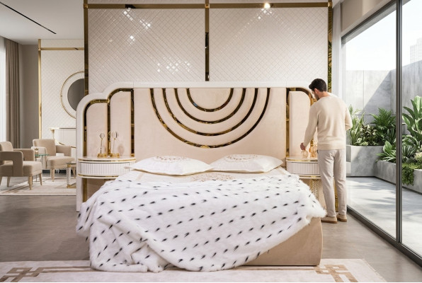Modern Schlafzimmer Set Bett + 2x Nachttische Design Möbel 3 tlg. Neu