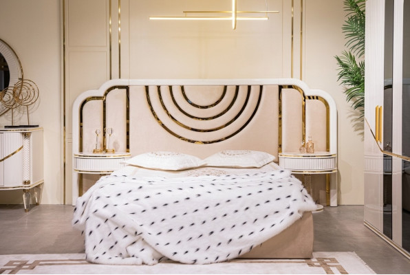 Modern Schlafzimmer Set Bett + 2x Nachttische Design Möbel 3 tlg. Neu