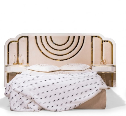 Modern Schlafzimmer Set Bett + 2x Nachttische Design Möbel 3 tlg. Neu