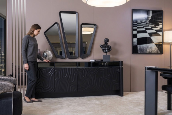 Sideboard 3x Spiegel Anrichte Luxus Garnitur Kommode Holz Kommoden Modern