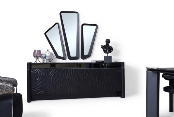 Sideboard 3x Spiegel Anrichte Luxus Garnitur Kommode Holz Kommoden Modern