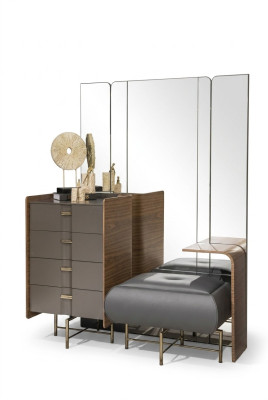 Stolek na líčení s konzolí zrcadlo nábytek do ložnice design stolička 2 kusy nový