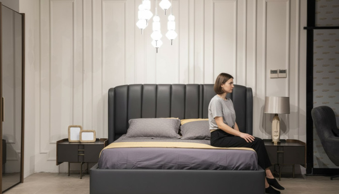 Modern Schlafzimmer Set Bett + 2x Nachttische Design Möbel 3 tlg EU