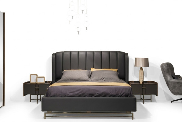Modern Schlafzimmer Set Bett + 2x Nachttische Design Möbel 3 tlg EU