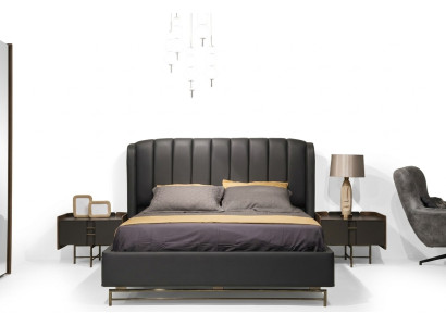 Modern Schlafzimmer Set Bett + 2x Nachttische Design Möbel 3 tlg EU