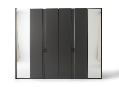 Moderner Kleiderschrank Luxus Schrank Holz Schränke Glas Taupe Schlafzimmer