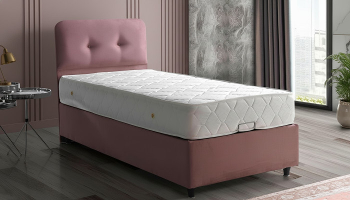 Bett Design Betten Luxus Polster Schlafzimmer Möbel Neu Modern Rosa 90x190