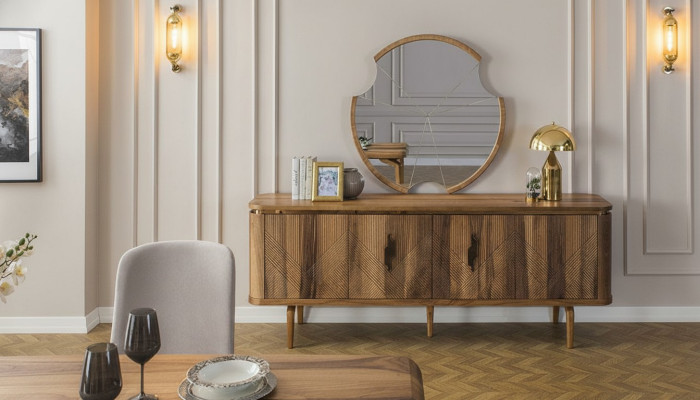 Sideboard Spiegel Wohnzimmer Designer Luxus Kommoden Modern Braun Neu