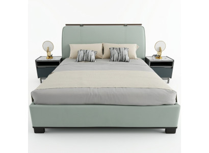 Luxus Schlafzimmer Set Modern Doppelbett mti 2x Nachttische Design 3tlg.Komplett