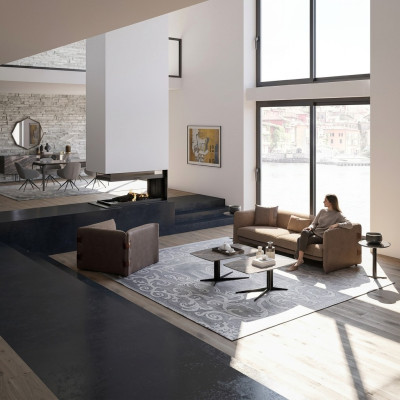 Komplett Möbel 6tlg Modern Dreisitzer Sofa Luxus Sessel Holz 2x Couchtisch