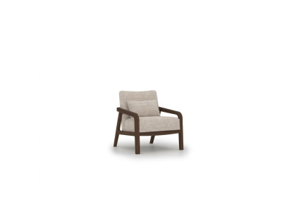 Luxus Holz Sessel Wohnzimmer Textil Polstermöbel Design Einrichtung Neu