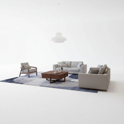 Wohnzimmer Grau Sofagarnitur 2x Sofas Zweisitzer Design Sessel Luxus Einrichtung