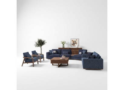 Modern Set Zweisitzer Dreisitzer Sofa Couch Luxus Stoffsofa Design Sessel Möbel