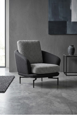 Grau Sessel Luxus Polstermöbel Wohnzimmer Design Textil Polstersessel Neu